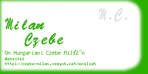 milan czebe business card
